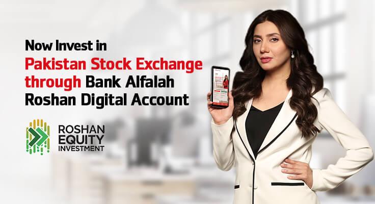 Investments in Pakistan Stock Exchange through Bank Alfalah Roshan Digital Account